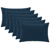 Cushion Cover 6 pcs HEERLEN Blue 50 x 75 cm Microfiber Fleece 911704