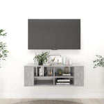 Wall-Mounted TV Cabinet Concrete Grey 102x35x35 cm Engineered Wood 806242