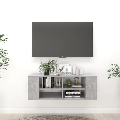 Wall-Mounted TV Cabinet Concrete Grey 102x35x35 cm Engineered Wood 806242