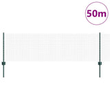 Welded Wire Fence with Posts 50 x 0.6 m PVC-Coated Steel Green 3336509