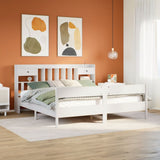 Bookcase Bed without Mattress White 180x200cm Super King Solid Wood Pine 3323018