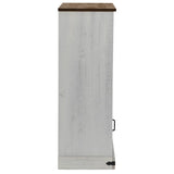 ZNTS Wine Cabinet HALDEN with Wine Racks and Sliding Door White Pine 4018446