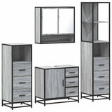 4 Piece Bathroom Furniture Set Grey Sonoma Engineered Wood 3301288