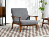 Armchair with Wide Seat, Boucle Accent Chair, Thick Padded Occasional Chair with Solid Wood Frame T3398P329454