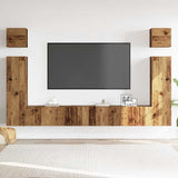 6 Piece TV Cabinet Set Wall-mounted Old Wood Engineered Wood 3329141