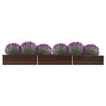 Garden Raised Bed Galvanised Steel 480x80x45 cm Brown 47066