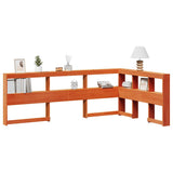 Bookcase Headboard L-Shaped Wax Brown 120 cm Solid Wood Pine 859288