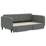 Daybed with Trundle&Drawers without Mattress Dark Grey 90x190 cm Single 3196890