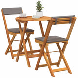 Garden Bistro Set with Cushion 3 pcs Brown Solid acacia wood 4105502