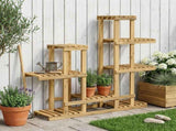 Plant Stand White 118 x 25 x 96.5 cm Solid Acacia Wood 903091