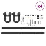 Sliding Door Hardware Kit 400 cm Steel Black 3295754