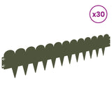 Lawn Edging 30 pcs 103 x 20 cm Steel Olive Green 8008683