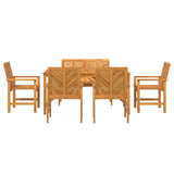 Garden Dining Set 6 pcs Brown 150 x 90 x 74 cm 3154110