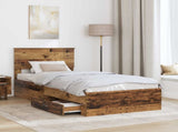 Bed Frame with Headboard Old Wood 90 x 200 cm Engineered Wood 3410947