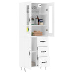 Highboard White 69.5x34x180 cm Engineered Wood 3198689