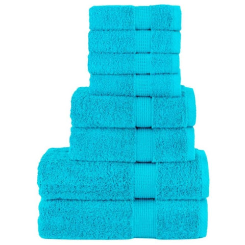 8 Piece Premium Towel Set SOLUND Turquoise 600 gsm 137549