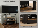 HiFi Stand, with Four Storage Shelves - Rustic Brown T3398P377903