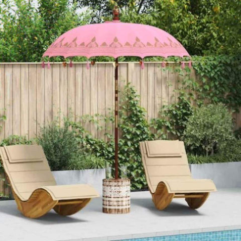 Balinese Parasol Pink 180-190 cm Cotton, solid wood 3356905