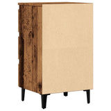 Bed Cabinet with Metal Legs Old Wood 40x35x69 cm 856424