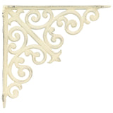 Wall Shelf Brackets 12 pcs Antique White 9.5 x 9.5 x 3 cm Steel 42038810