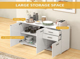 Sideboard, Modern Storage Cabinet with 2 Drawers, 3 Doors and Adjustable Shelves, Kitchen Cabinet T3398P341478