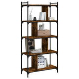 Bookcase 5-Tier Smoked Oak 76x32x158 cm Engineered Wood 833942