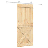 Sliding Door with Hardware Set 85x210 cm Solid Wood Pine 3203118