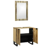 Bathroom Cabinet Set 2 pcs Natural Solid Mango Wood 3310042