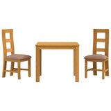 Dining Set 3 pcs Grey Solid Oak Wood 3430323