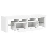 TV Cabinet with LED Lights White 140x36.5x40 cm 804364