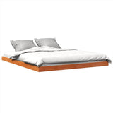 Bed Frame without Mattress Wax Brown 150x200 cm King Size Solid Wood Pine 847149
