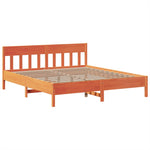ZNTS Bed Frame without Mattress Wax Brown 180x200 cm Super King Solid Wood Pine 3323253