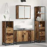 Bathroom Furniture Set with Door 4 pcs Old Wood Engineered Wood 3402482