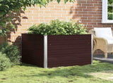 45712 Raised Garden Bed Brown 100x100x77 cm Galvanised Steel