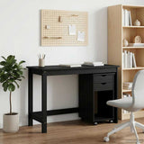 Desk Cabinet Set 2 pcs Black Solid Pine Wood 3438778