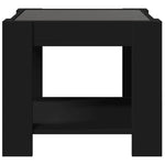 ZNTS Coffee Table with LED Black 53x53x45 cm Engineered Wood 847540