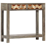 ZNTS Console Table Grey 86x30x76 cm Solid Mango Wood 282737