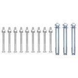 Support Brackets for Fence Post 3 pcs Galvanised Steel 148989
