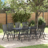 Garden Dining Set 9 pcs Anthracite Powder-coated Steel 3378815