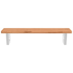 ZNTS Basin Shelf Wall Mounted Steel and Solid Wood Beech 3302366