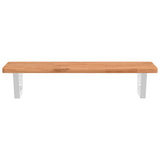 Basin Shelf Wall Mounted Steel and Solid Wood Beech 3302366