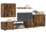 TV Cabinet Set Wall-mounted 4 pcs Somoked Oak Engineered wood 3397900