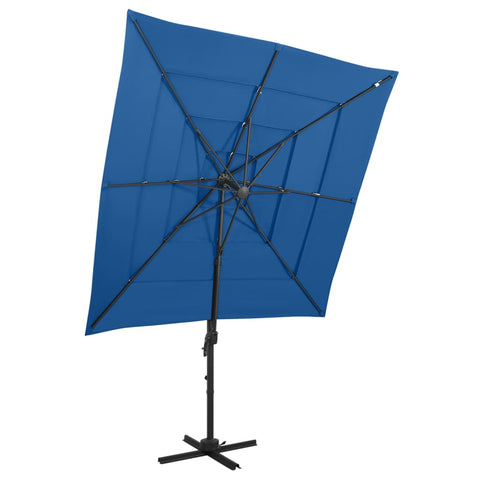 4-Tier Garden Parasol with Aluminium Pole Azure Blue 250x250 cm 313827