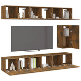 7 Piece TV Cabinet Set Smoked Oak Engineered Wood 3120311