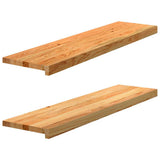 Stair Treads 2 pcs Light Brown 100x30x2 cm Solid Wood Oak 3283793