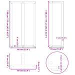 ZNTS Bar Table Legs T-Shaped 2 pcs White 60x35x cm Steel 4013105