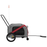 Pet Bike Trailer Red and Grey Oxford Fabric and Iron 93901