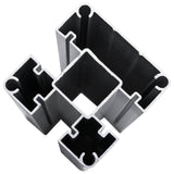 Fence Panel 3 pcs WPC and Aluminium Grey 3429467
