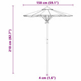 Garden Parasol Cream White 150 x 210 cm Bamboo 4108079