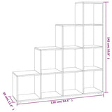 Staircase Bookcase Concrete Grey 142 cm Engineered Wood 342598